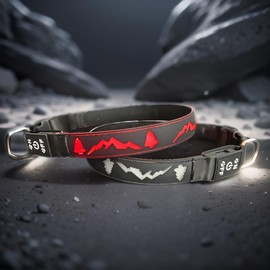 DOGLED Flashing USB-C led Light up Dog Collar, Subversive 3D Design Comfortable and Soft Material,Multicolored Lighting (TRE-Black, S(11.8-15.7"))