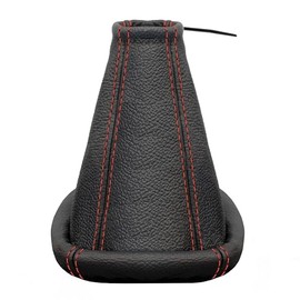 L&P A0002-1 Gear Stick Gaiter 100% Genuine Leather Black Stitching Red Replacement Part for Corsa C