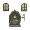 Miniature Fairy Tree Door with Two Glow Windows, Waterproof Door