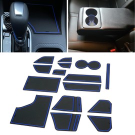 KENTUTO for Nissan Sentra Accessories 2024 2023 2022 2021 2020 Custom Cup Holder Insert Liners Center Console Liners Interior Door Pockets Rubber Pad Mat Kit (Blue Trim)