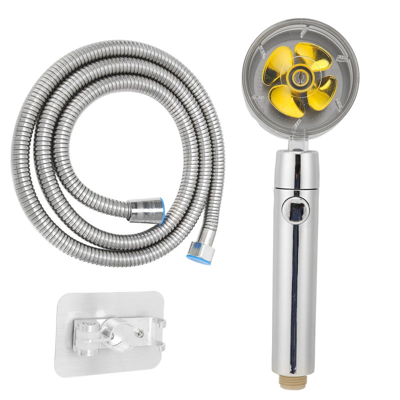 Turbine Fan Shower Head Shower Hose High Pressure 360 °