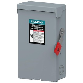 Siemens LNF221RLLA 30-Amp, 2-Pole, 240V General Duty Max Series Enclosed Safety Switch with Factory Installed Ground Lug, Non-Fusible, Outdoor