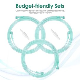 3-Pack 7ft Crush-Resistant Oxygen Tubing with Connectors