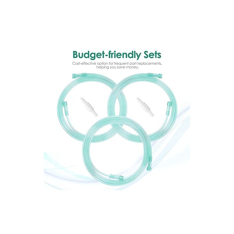 3-Pack 7ft Crush-Resistant Oxygen Tubing with Connectors