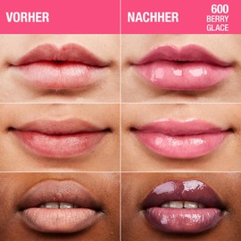 Manhattan Volume Up Glassy Gloss High Gloss Lip Gloss with Moisturising Formula and Volume Effect, Colour 600 Berry Glace