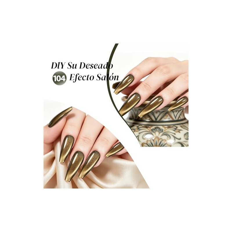 CHERIMOYA Esmalte de Uñas de Gel Ojos de Dorado Marrón