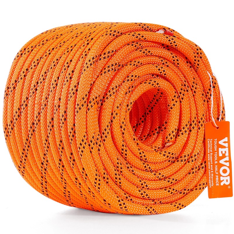 VEVOR Arborist Tree Climbing Rope Double Braid Polyester 3/8" x