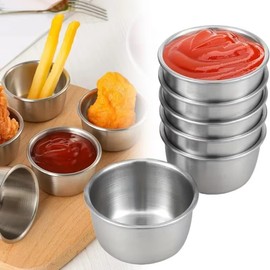 Jedrey Snack containers, reusable snack pack containers with lids, snackle box container, condiment containers with lids, snack containers for kids (Stainless Steel, 6)