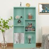 LEYAOYAO 5 Cube Bookshelf with Base,3 Tier Modern Mint-Green Kids