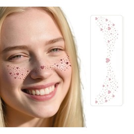 Glitter Freckles Temporary Face Tattoos, 6pcs Makeup Patches, Rose Gold, Silver and Gold Glitter Freckles Face Tattoo