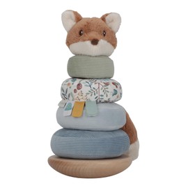 Little Dutch 8922 FSC Wooden Ring Stacking Tower Fox - Forest Friends Blue
