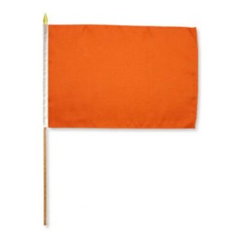 12x18 12''x18'' Wholesale Lot of 3 Solid Orange Plain Stick Flag wood Staff BEST Garden Outdor Decor polyester material FLAG PREMIUM Vivid Color and UV Fade Resistant