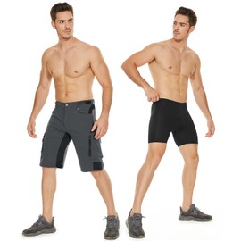 Cycorld Men's MTB Cycling Shorts, Quick-Drying Mountain Bike Shorts with 4D Seat Padding, Elastic, for Outdoor Sports