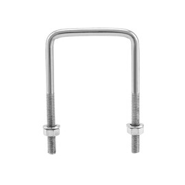 QWORK M6 U Shackle Stainless Steel 304 80 x 50 mm Bolt with Nut and Washer for Piping, Building Installation and Industrial Applications, Pack of 10