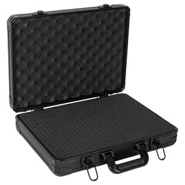 17 Inch Carrying Case With Customizable Pre-Diced Foam, Aluminum Alloy Sturdy Build, Ideal for Microphone, Equiment, Camera, Tools, Recorder, etc