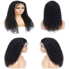 Xojao Water Wave HD Lace Front Wigs Human Hair 10A Deep Curly 13x4 Transparent Lace Frontal Wigs Pre Plucked Wet And Wavy Glueless Wigs Human Hair for Women 180% Density (20Inch, Natural Color)