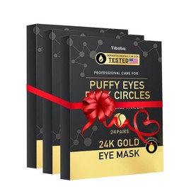 Tibobo 24k Gold Collagen Eye Gel Patches,48pcs/box Eye Mask for Wrinkles and Puffiness, Hyaluronic Soothing Radiant Anti Aging Cream Calming:_72 Pairs