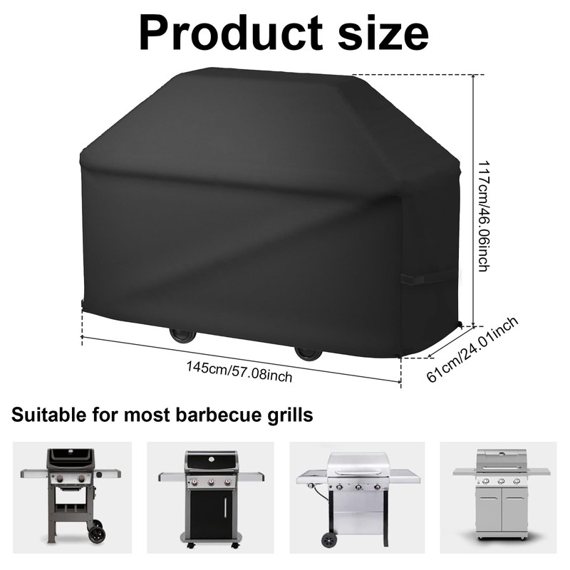 Heavy Duty BBQ Grill Cover,Rip Proof Barbecue Gas Cover with