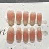 24Pcs French Medium Coffin Press on Nails White Glossy Glitter