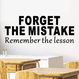 SEATUNE Inspirational Office Wall Stickers - Quotes Motivational Classroom Wall Decals - Bedroom Living Room Playroom School Home Vinyl Art Wall Decor - Forget The Mistake Remember The Lesson 23"X9"