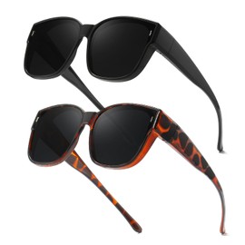 Myiaur 2 Pack Oversized Fit Over Sunglasses for Women, Trendy Designer Style Sun Glasses with UV400 Protection