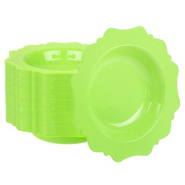 COLOSUS Lime Green Plastic Party Bowls (60 Pack) 14 Oz Disposable Soup/Salad Bowl, Fancy Shatterproof Dinnerware for Easter, Catering, Holidays, Weddings, and Everyday Use
