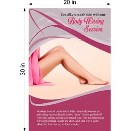 Salon XXXIII Waxing Hair Body Leg Removal Service Sign Advertising Marketing Décor Vertical (Perforated Mesh One Way Vision See-Through Window Mesh Vinyl Sign [Outdoors], 30")