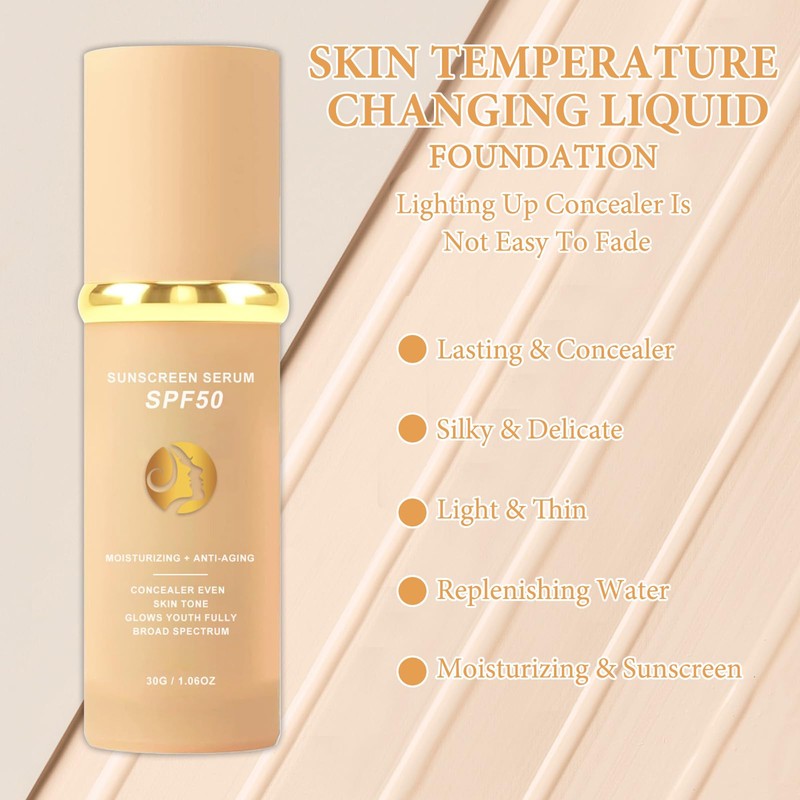 4 in 1 Moisturizing Full Coverage Liquid Foundation Sunscreen Serum