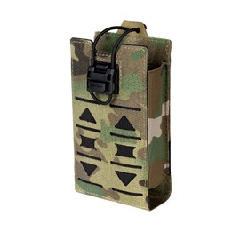 Tactical Radio Pouch MOLLE Radio Holster Compatible with 148/152 MPU5 Baofeng Radio Case Bag Walkie Talkies Rifle Mag with Elastic Cord 500D Nylon (Multi-camo)