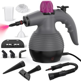 Pressurized Handheld Steam Cleaner,10 in 1 Handheld Steamer for Home Use with Safety Lock,Multi-Surface Steam Cleaner for Home,Bathroom, Clothes, Furniture, Car, Grout and More