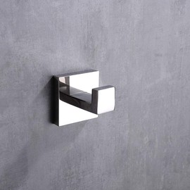 YUET Towel Hook, Bathroom Hook, Wall Hook, 304 Stainless Steel for Towel, Bathrobe, Clothes Hook, Bathrobe, Kitchen, Bathroom Towel Holder, Wall Mounted with Screw, Pack of 2 (Chrome)