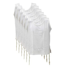 Zion Judaica Quality Comfortable Cotton Adults Tzitzit Undershirt Certified Kosher T-Shirt Tzitzis Sweat Free Mens Tzitzit Size 22 Medium Chest 38" - 40" White