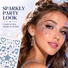Blue Face Gems Stickers Face Jewels with Star Heart Music