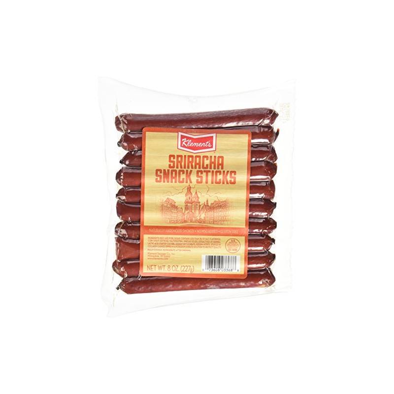 Klement's Snack Sticks, Sriracha, 8 Ounce