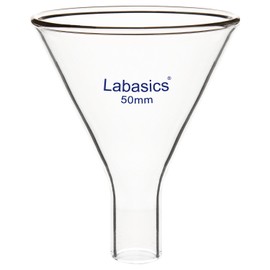 Labasics Glass Powder Funnel, Heavy Wall Borosilicate Glass Short Stem Funnel with 50 mm Top Height and 26 mm Stem Height
