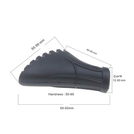 kofull-4pcs nordic walking pads Asphalt gummipuffer pads nordic walking stoecke Trekkingstöcke Wandern und Spazierstöcke Pads, schwarz