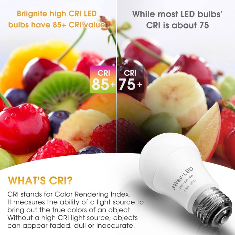 Briignite LED Light Bulbs, 3 Way Light Bulbs 50 100