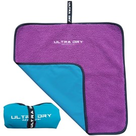 Ultra Dry Change Mat for Outdoor Changing, Surfing & Swimming, Compact, Portable & Soft - Water Resistant (Teal/Purple)