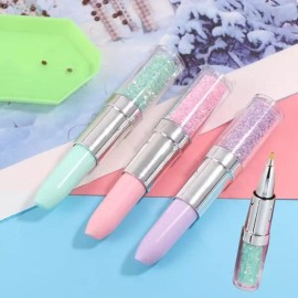 cristal 네일아트 크리스탈 스톤 픽커 립스틱 펜형 3종 네일아트재료 네일아트용품 [cristal스톤픽커 보라] Nail Art Crystal Stone Picker Lipstick Pen Type 3 Types Nail Art Materials Nail Art Supplies [Crystal Stone Picker Purple]