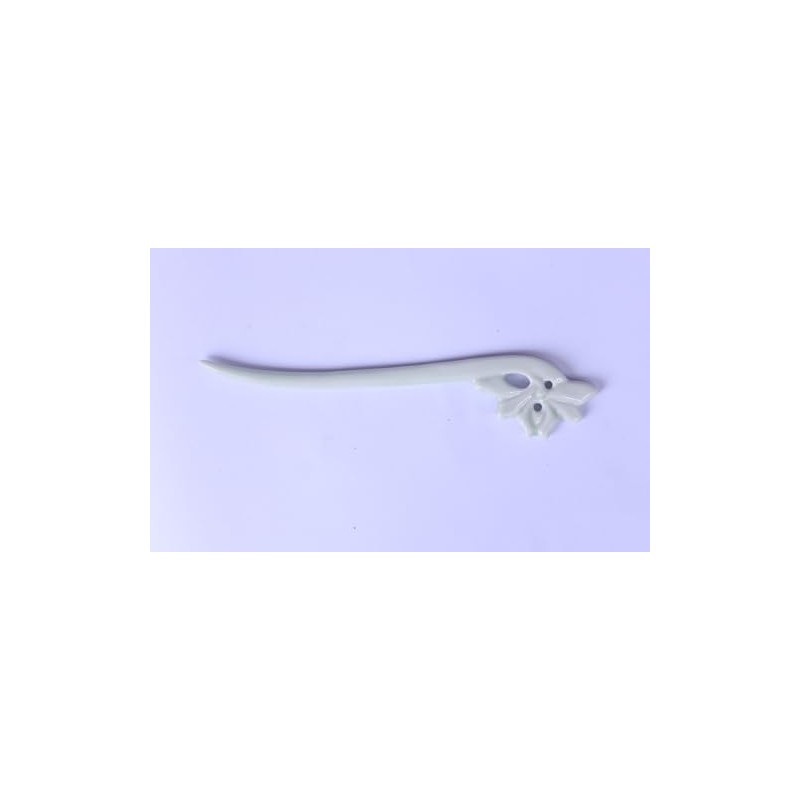 Runxuan Traditional Ceramic Hair Clip, Handmade, White Color, Hair Accessories,