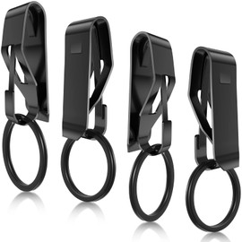 4 Pieces Belt Key Clip Key Holder Belt Security Metal Key Clip for Belt Belt Clip Key Chain for Men Home Office Supplies (Black)