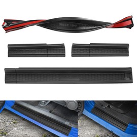 SUPAREE Door Sill Guards with Logo 1941 fits Jeep Wrangler JKU 4-Door 2007-2018, Black Rubber All Terrain Door Entry Guards Threshold Protection, Direct Sticker Door Sill Decor, 4PCS