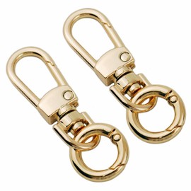 LMAPUR, Set of 2, Hook Key Chain, Metal Detachable Double Ring, Spring Key Ring, Double Ring Included, Multi Key Ring, Hook, gold