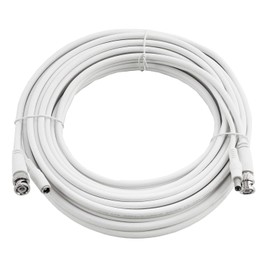 SSL Satellites 2m White RG59 + Power Copper BNC Video and DC Power Cable Lead For CCTV Video Security Camera Surveillance & DVR Kits