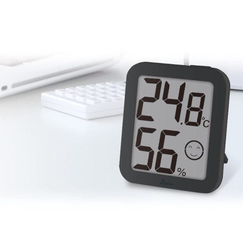 Shinwa Sokutei 73248 Digital Thermometer/Hygrometer Environment Checker, Black