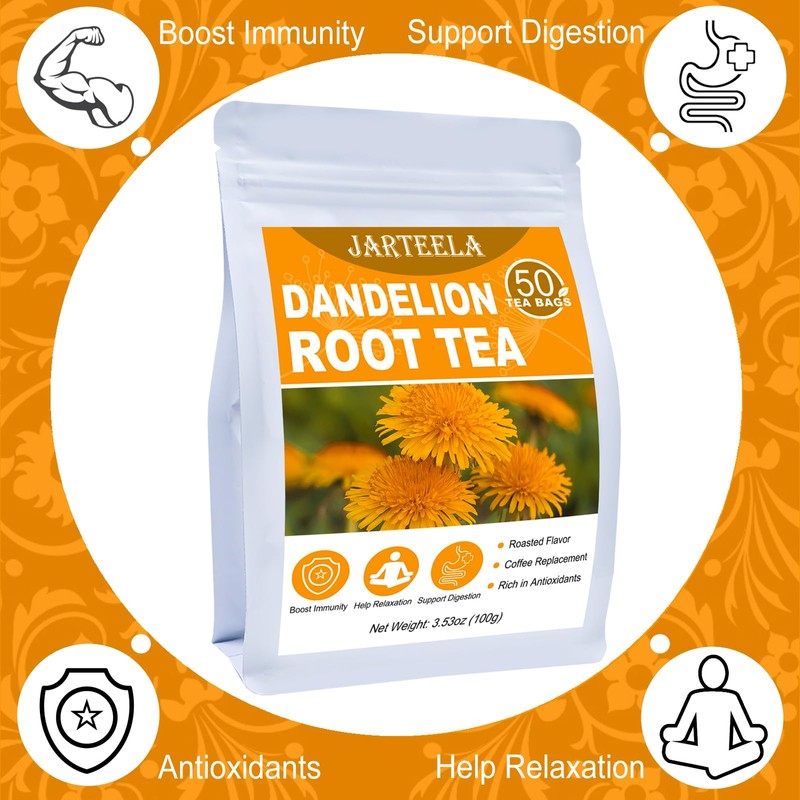 Jarteela - Roasted Dandelion Root Tea Bag, 2g x 50