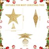 Dadabig Christmas Tree Topper Star, Christmas Tree Glitter Decoration, (Gold)