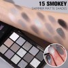 UCANBE Smokey Black Eyeshadow Palette, 15 Colors Dark Shimmer Matte