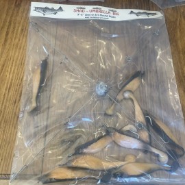 Brenco 9” Umbrella Rig 4 Arm 11” With 6” Shad (9)  Pearl Black 8/0 Hook Mustad New Pkg