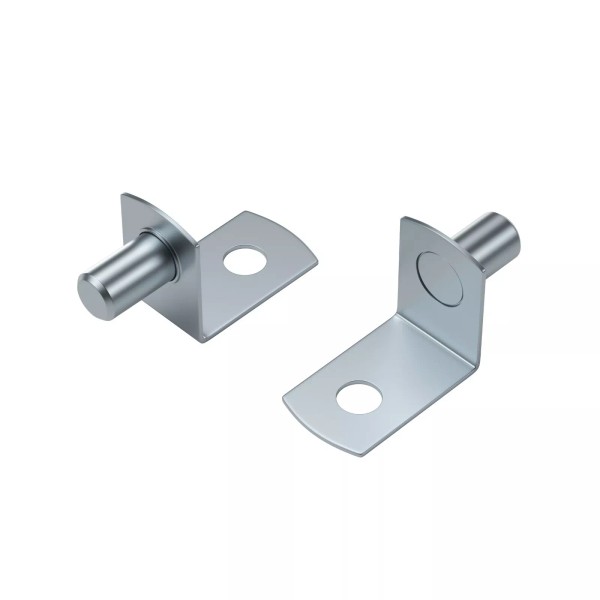 Burks Metal L-Shaped Shelf Pegs, 6mm Shelf Pin with Zinc
